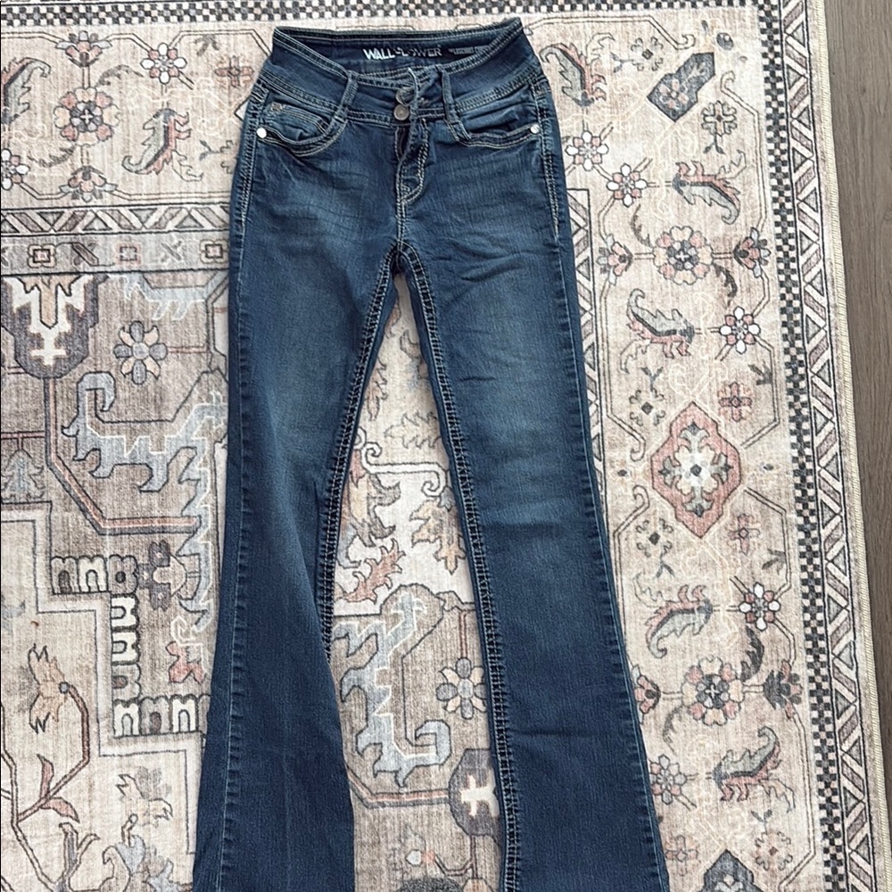 Wallflower Blue Flare Wide Leg Jeans